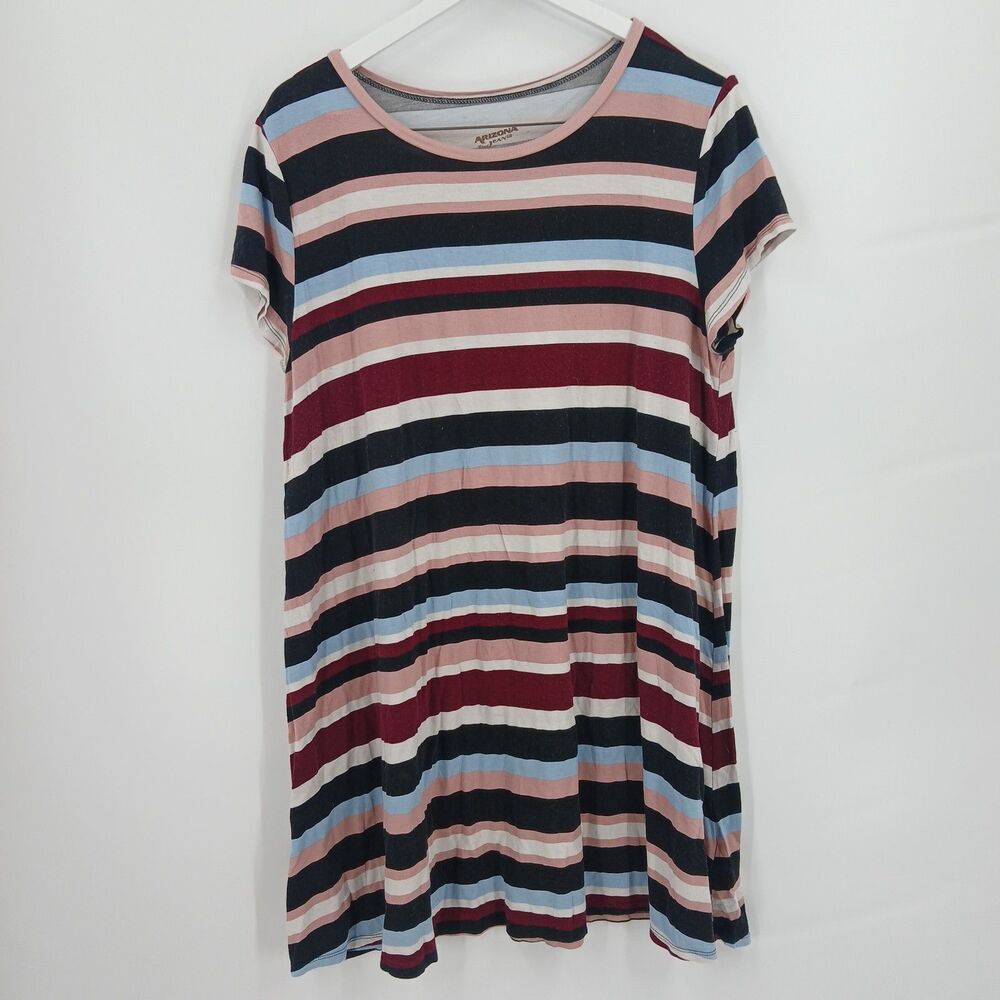 Arizona Jean Co. Women's Striped Short Sleeve midi dress T-Shirt Size XXL